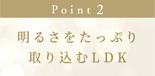 Point 2 明るさをたっぷり取り込むLDK