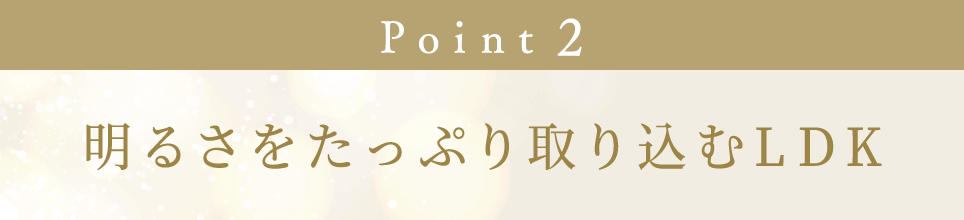 Point 2 明るさをたっぷり取り込むLDK